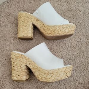 Lulu's mules espadrilles slides heel white